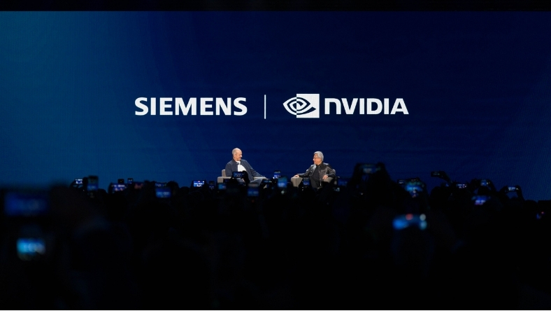 Siemens and NVIDIA executives discuss industrial AI partnership on stage